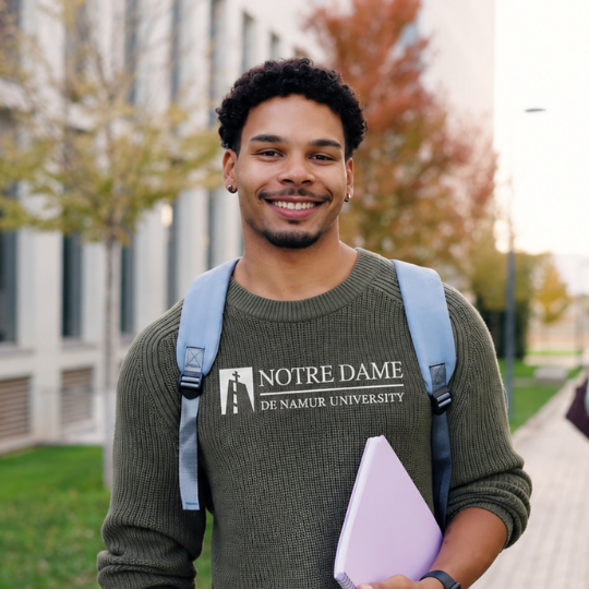 Student holding Ipad